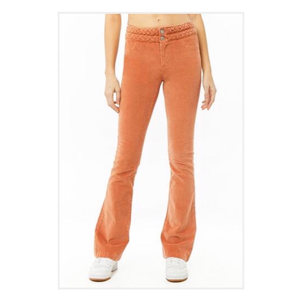 🍁 Braided-Waist Corduroy Pants Jeans 🍁 Orange